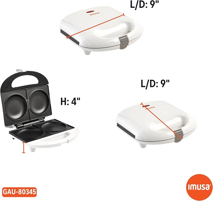 IMUSA 2 Slot Electric Arepa Maker, White