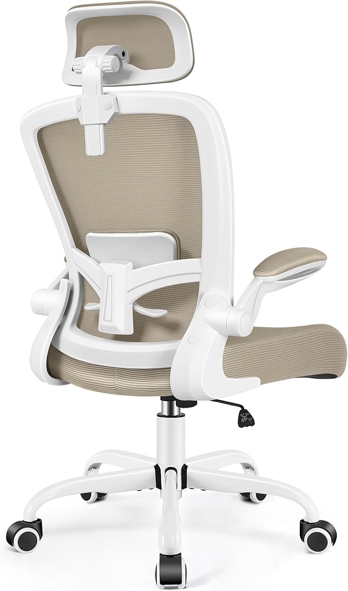 FelixKing Office Chair, Desk Chair with Adjustable Lumbar Support, Ergonomic Computer Chair with High Back and Armrest, Adjustable Height Gaming Chair Home Office Swivel Chair(Khaki)