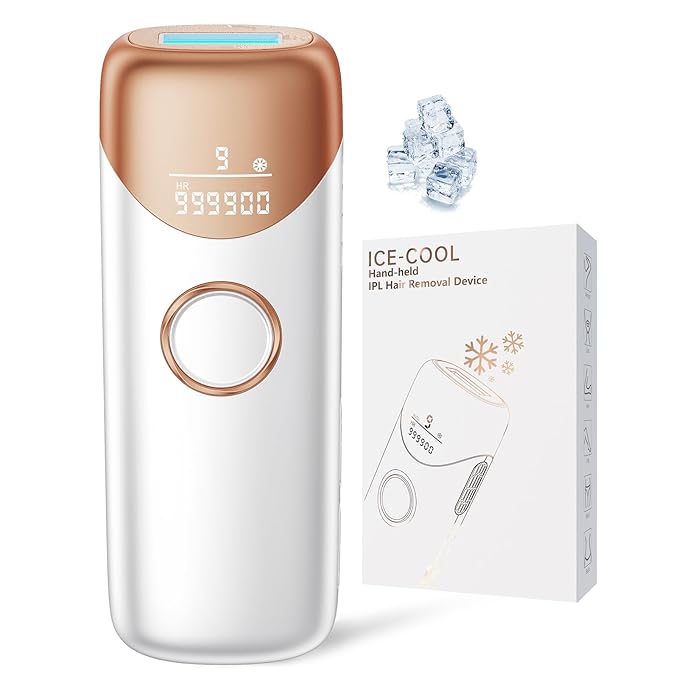 IPL Hand-held Hair Removal Device,Light Based Hair Removal,IPL Hair Removal for Women Hand-held Hair Removal Device,Full Body Use for Legs,Bikini,Armpits(Gold)