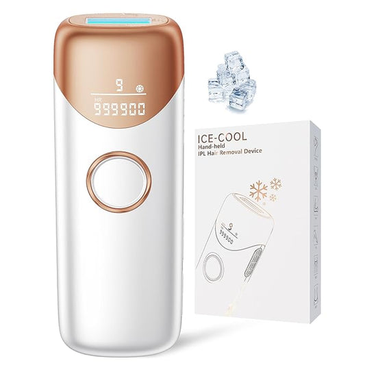 IPL Hand-held Hair Removal Device,Light Based Hair Removal,IPL Hair Removal for Women Hand-held Hair Removal Device,Full Body Use for Legs,Bikini,Armpits(Gold)