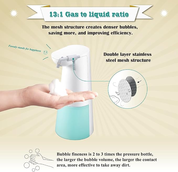 Automatic Foaming Soap Dispenser Suitable for bathrooms and Kitchens (White)