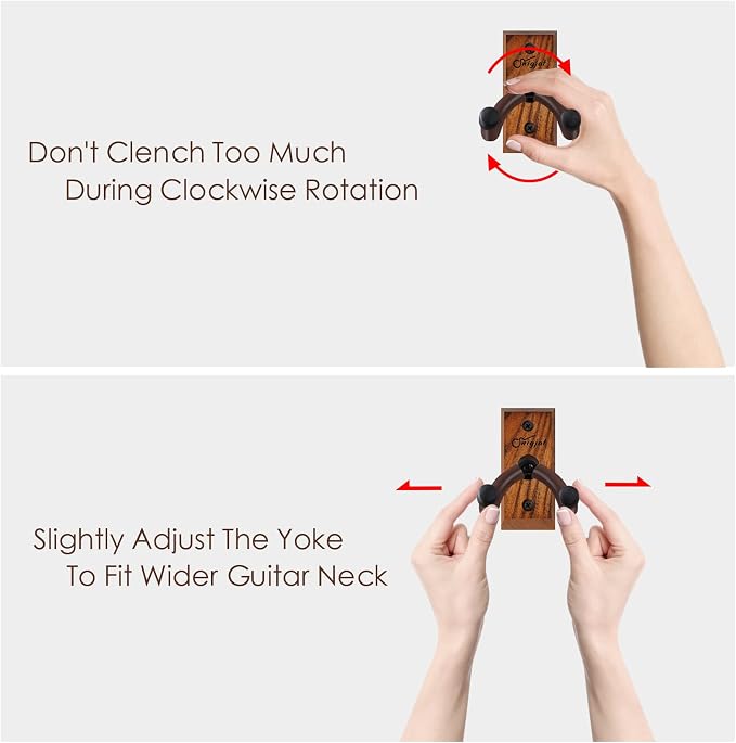 SNIGJAT Guitar Hanger, 2 Pack Hardwood Guitar Wall Mount Holder Stand for Acoustic Guitar, Bass, Banjo, Mandolin, Musical Instruments Accessories