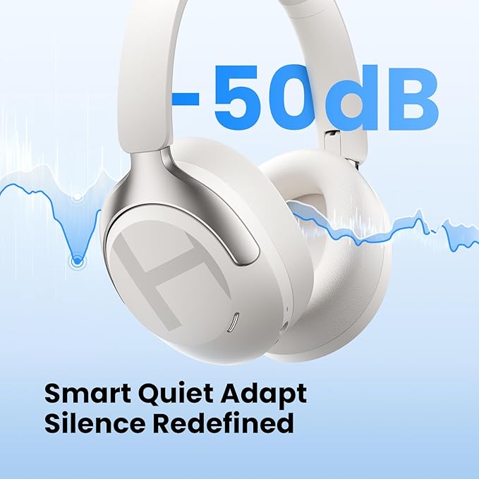 HAYLOU S40 Noise Cancelling Headphones Over Ear, 50dB Hybrid ANC with Multiple Modes, LDAC Hi-Res Wireless Audio, 90H Playtime, Custom EQ via App, Bluetooth 6.0 Multipoint Connect, 5 HD Mics Call