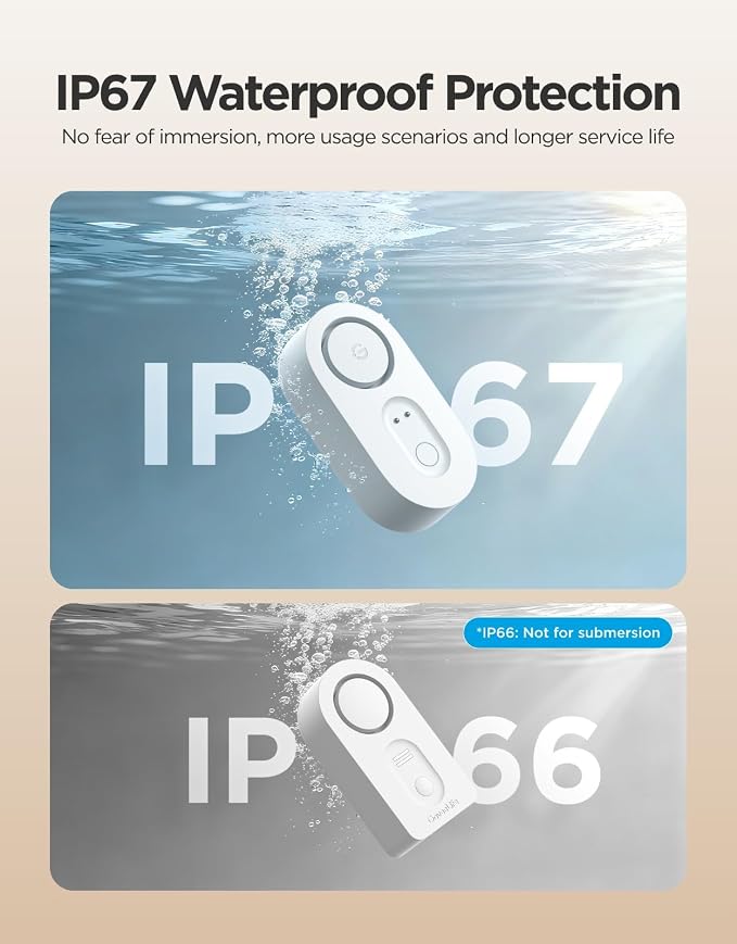 GoveeLife Upgraded Smart Water Leak Detector 1s with 1804 ft Ultra-Long Range, WiFi Water Sensor with SMS/Email/APP Push and Sound Alarm, 5-Year Battery Life, Suit for Home, Basement, Kitchen, 2 Pack