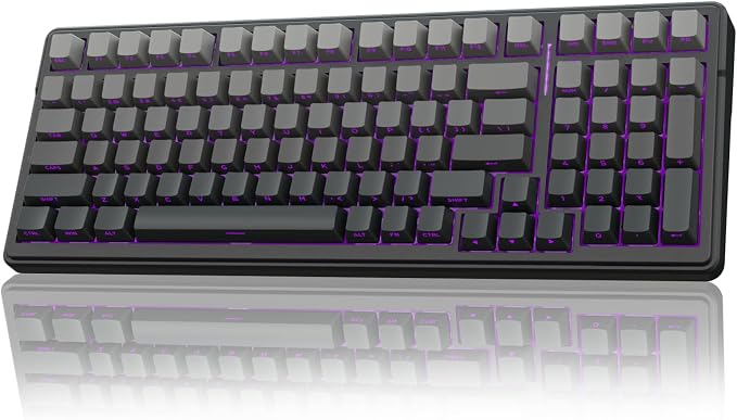 AULA F99 Wireless Mechanical Keyboard,Gasket Structure Hot Swappable Custom Keyboard,RGB Backlit,Creamy Sound,Side Printed PBT Keycaps,2.4GHz/USB-C/BT5.0 Computer Gaming Keyboards