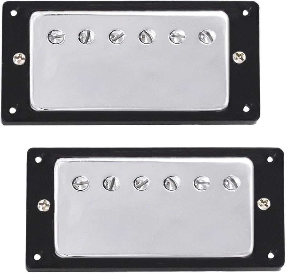 Humbucker Double Coil Pickups Neck and Bridge Compatible with LP Style Electric Guitar for Guitar Parts Replacement Set of 2Pcs Chrome.