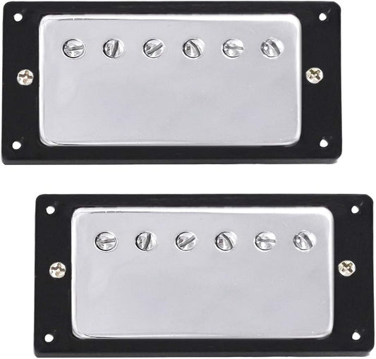 Humbucker Double Coil Pickups Neck and Bridge Compatible with LP Style Electric Guitar for Guitar Parts Replacement Set of 2Pcs Chrome.