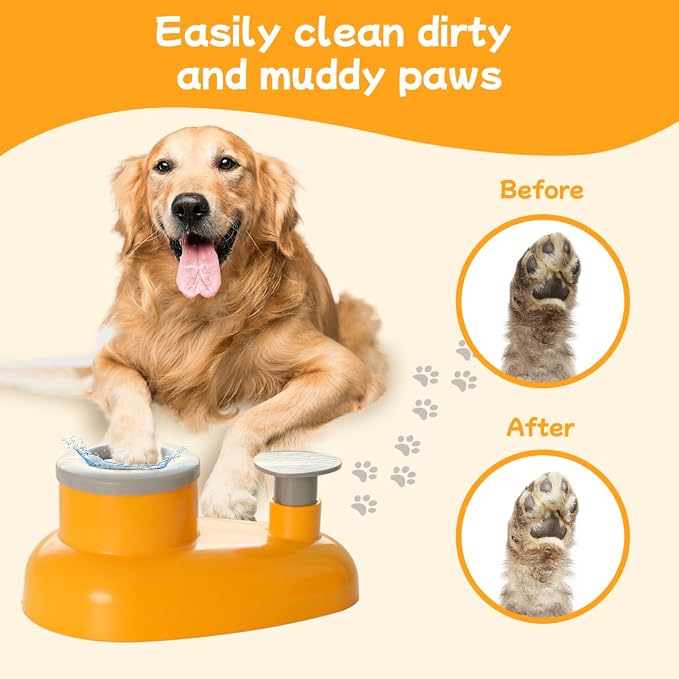 Mechanical Dog Paw Cleaner-Manually Driven Spinning-Cup Washer for All Breeds (Small-Medium)