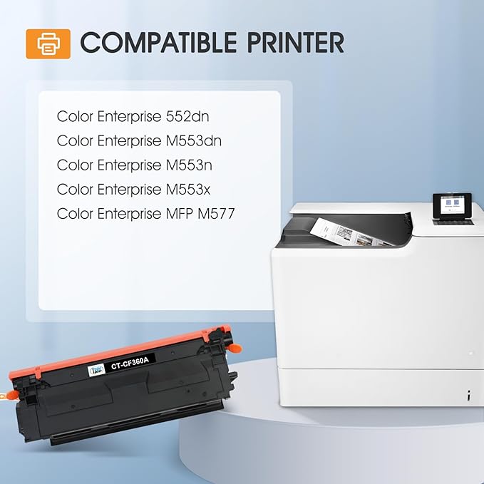 508X 508A Black Toner Cartridge 2-Pack High Yield Compatible for HP 508A 508X M553 CF360X CF360A for Color LaserJet Enterprise M553 M552 MFP M577 M553dh M553dn M553n M553x Printer Ink (New Version)