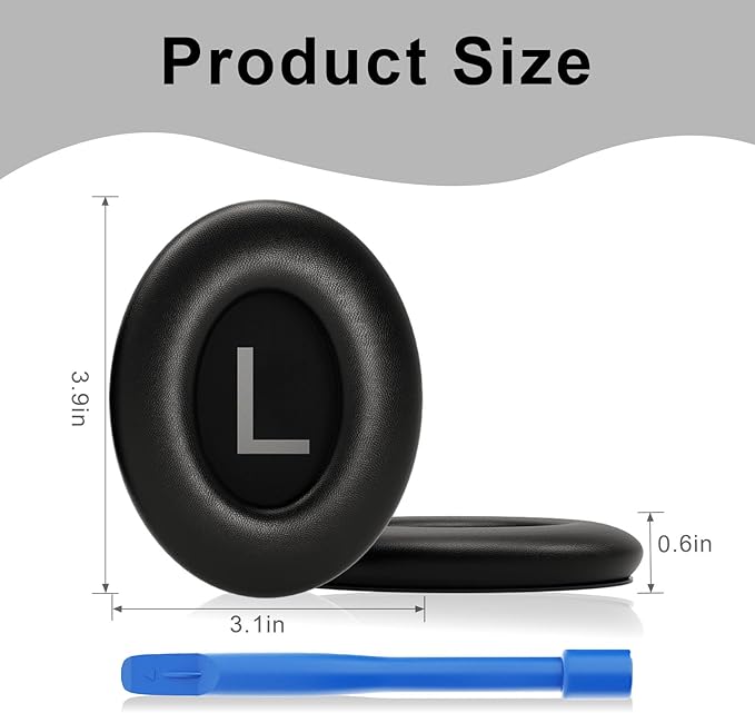 Replacement Ear Pads for Bose QC45, QuietComfort 45 Noise Cancelling Headphones, Black Headphone Earpads Cushions by DR·AMIU