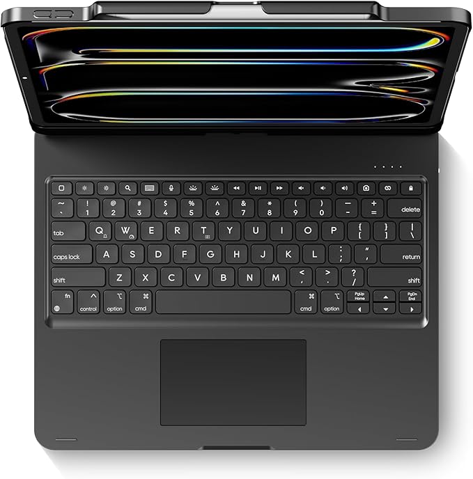 edaiser Swivel Keyboard Case for Apple 2026 iPad Air 13-inch M4 M3 M2, iPad Pro 13 inch (M4 M5), iPad Pro 12.9-inch 6th-3rd Gen; 360 Rotatable Cover with Pencil Holder, Trackpad, Backlit, Black