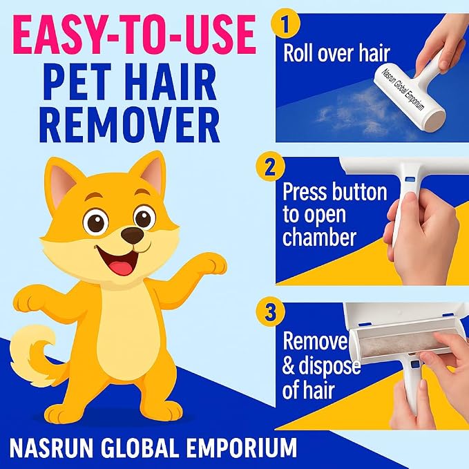 Reusable Lint Remover – Pet Hair & Fur Remover for Clothes, Carpets, Furniture & Sofas – Copper Blade, Eco-Friendly, Manual Fabric Shaver (Blue/Silver)