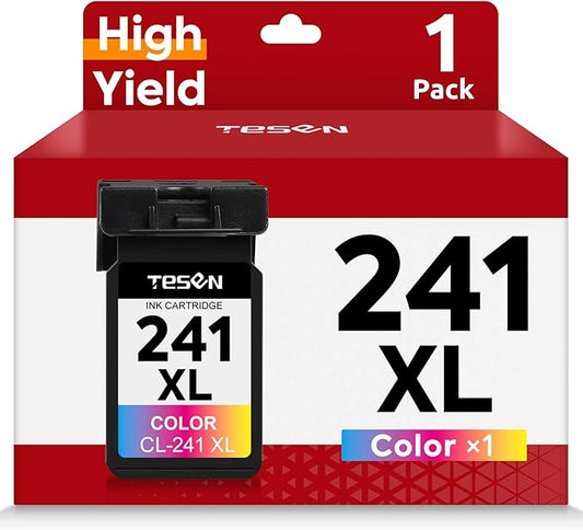 TESEN PG-240XL CL-241XL Ink Cartridge Replacement for Canon 240XL 241XL 240 241 PG-240 CL-241 XL for PIXMA MG3600 MG3620 MG3520 TS5120 MG2120 MG3220 MX372 Printer Ink Cartridge (1 Color)