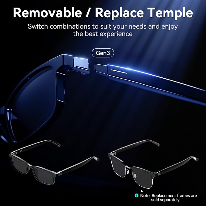 AI Translation Smart Glasses – 100+ Languages Real-Time Interpreter, Bluetooth 5.4 for Music & Calls, UV and Blue Light Blocking, Lightweight and Waterproof for Travel and Business Meetings