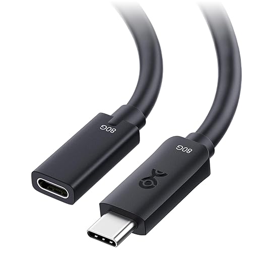 Cable Matters 80Gbps USB4 Extension Cable - 1.6ft, Supports [8K@120Hz / 4K@480Hz Video, 240W Charging, 80Gbps Data Transfer], USB C Extension Cable, USB-C Extender, USB4 / Thunderbolt 5/4 Compatible