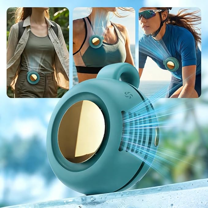 Clip on Fan Portable, 360° Rotatable Mini Clip Fan for Shirt Waist, 3-Speed Adjustable Small Whirlwind Fan for Outdoor Travel Office, USB Rechargeable Personal Cooling Fan (White-1 pcs)