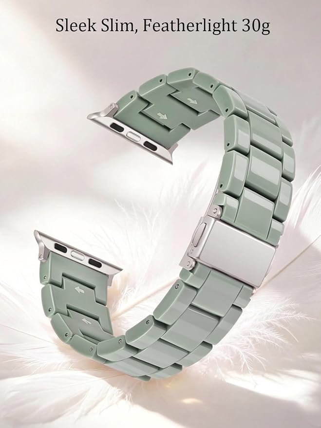 V-MORO Resin Bands Compatible with Apple Watch Series 11/10/9/8/7 Band 45mm 46mm Starlight Buckle Lightweight Fashion Strap Women Men Bracelet for iwatch Ultra Series SE/6/5/4/3/2/1(Cactus,42/44/45/46/49mm)
