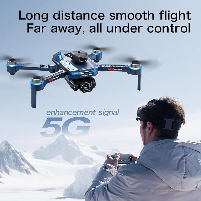 FPV Drone with HD Camera for Adults, RC Drones with 5 Inch LCD Screen on Controller, Brushless Motor, Follow Me, Auto Return, Waypoint Fly, Foldable RC Quadcopter with SD Card & 2 Batteries & Portable Carrying Case, Under 250g Indoor Outdoor Aerial Pho...