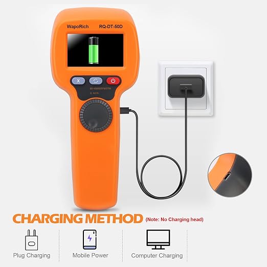 Digital Handheld Stroboscope, Digital Stroboscope 60-49999 FPM Non Contact Strobe Tachometer High Accuracy 0.001% Rechargeable LED Flash Strobe Tachometer for HVAC Motor Printing Spinning-DT50D