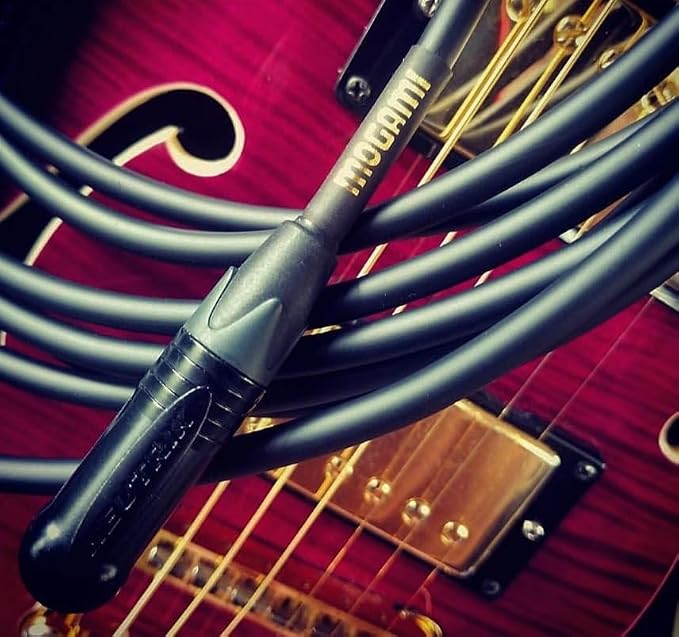 Mogami Gold Instrument RR Right Angle to Right Angle 18 Electric Guitar Instrument Cable 1/4 Inch TS to TS Electric Guitar Cable 18ft, Right Angle Connectors, OFC Core, Anti-Noise Pro Audio Quality