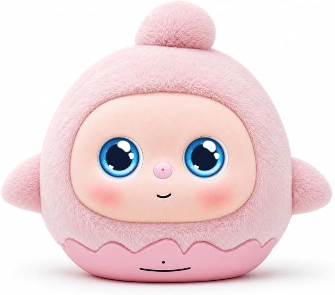 Lovi AI Interactive Emo Robot for Kids, Smart Plush Talking Toys Companion, LCD Eye Screen Desktop Robots for Play, Bedtime and Learning, Rechargeable Electronic Pets Gift for Boys and Girls