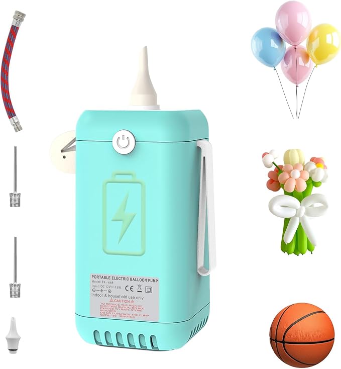 AXHJ Balloon Pump Electric Air Pumps, 2-in-1 Electric Air Balloon Pump，Balloon Inflator for 260q,Foil, Latex Balloons and Sport Balls