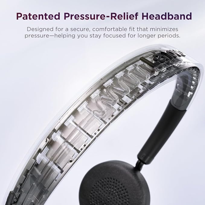 Lenovo Wireless VoIP Headset Teams Certified, Noise-Canceling Mic, Bluetooth 5.3 Multipoint, USB-A Receiver, 31-Hour Talk & 60-Hour Playback, Lightweight Over-Ear Design, Replaceable Earcups