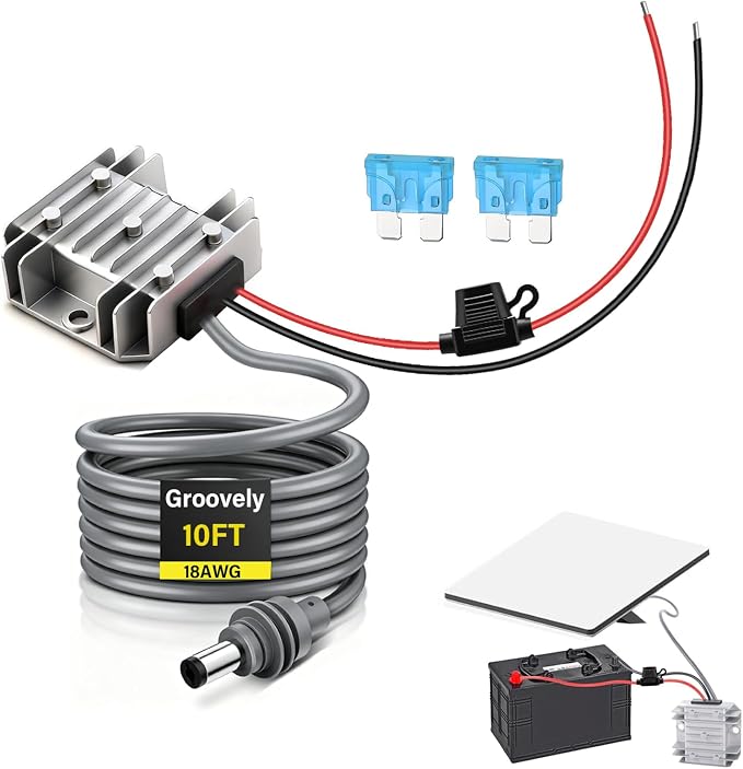 Starlink Mini 12V/24V to 30V Step Up Power Cable, 3.5A DC Converter Adapter for RV, Car & Camping, 9V-28V Input IP68 Waterproof Off-Grid Power Supply Cord(3Ft)