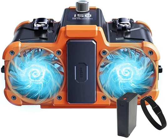 Detachable Battery 150-Level Waist Fan Super Strong Wind | USB Charging & Reverse Charging Hiking Commute/School Lighting Hands-Free Quiet Operation