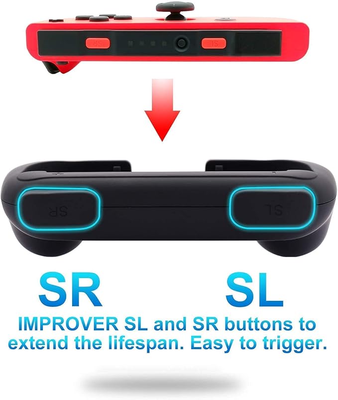 FASTSNAIL Charging Dock and 2 Pack Switch Grips Kit for Nintendo Switch Joy Con & OLED Model, Charger Stand Station with Charging Cable, Wear-Resistant Grip Controller with 6 Thumb Grip