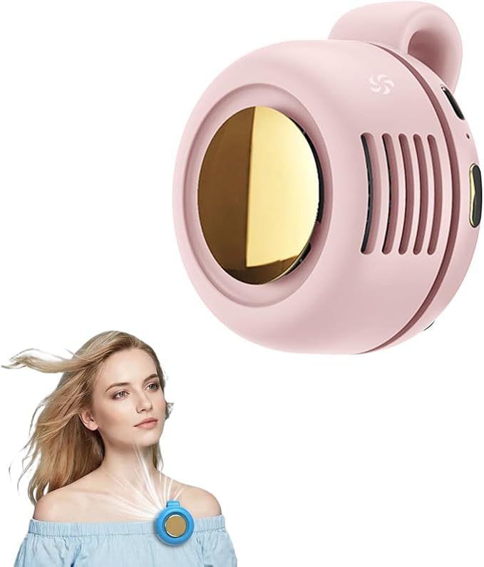 Clip on Fan Portable, 360° Rotatable Mini Clip Fan for Shirt Waist, 3-Speed Adjustable Small Whirlwind Fan for Outdoor Travel Office, USB Rechargeable Personal Cooling Fan (Pink-1 pcs)