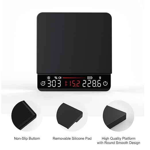Mini Coffee Scale with Timer,Rechargeable Espresso Scale with Auto Timing, Ratio,Flow Rate Display,2kg/0.1g High Precision,for Espresso & Pour-Over Coffee,Portable Metal Digital Kitchen Scale,Black