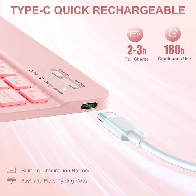 Harvopu Compatible for iPad Air 11-inch/Air 5th 4th Generation Case with Keyboard - Backlit Detachable, Folio Cover with Pencil Holder for iPad Air 11 Inch M4/M3/M2, Air 5/ Air 4 (Floral Pink)
