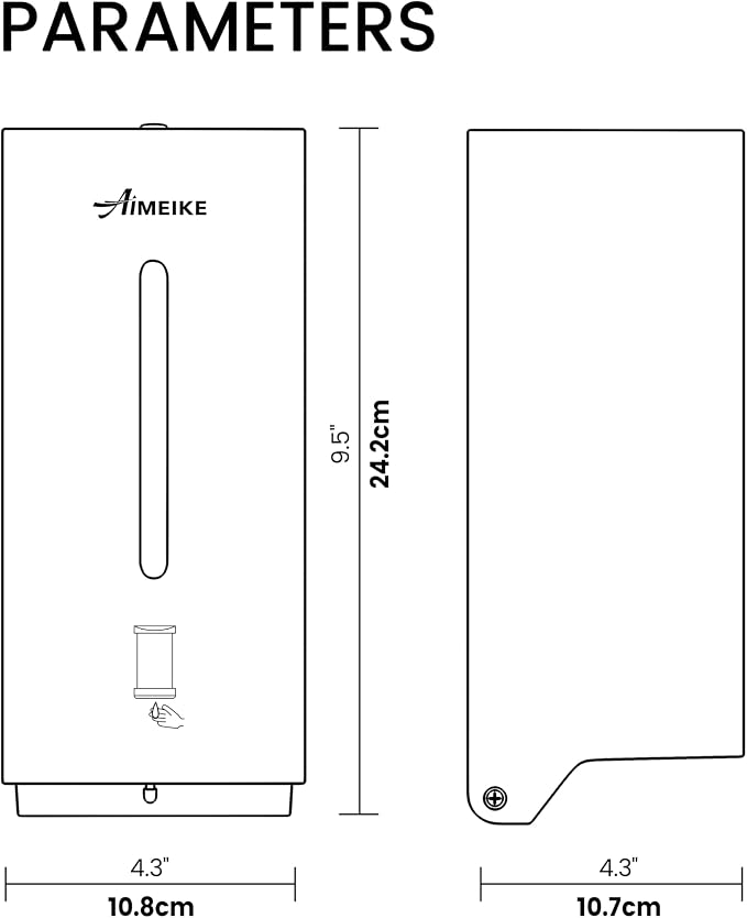 Automatic Touchless Wall Mounted Soap Dispenser 800 ml / 27 oz Stainless Steel Commercial Dispenser for Bathroom, Office & Public Restrooms