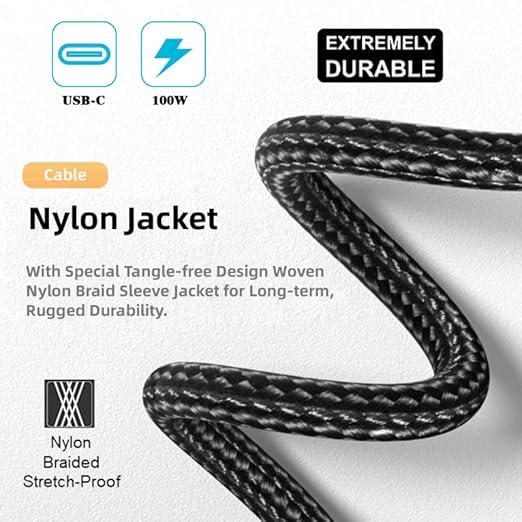 CY Cable Left Right Angled USB-C USB 3.1 Type C Male to Female Extension Data Cable 10Gbps 100W Sleeve Compatible with iPhone 15 Laptop (100cm)