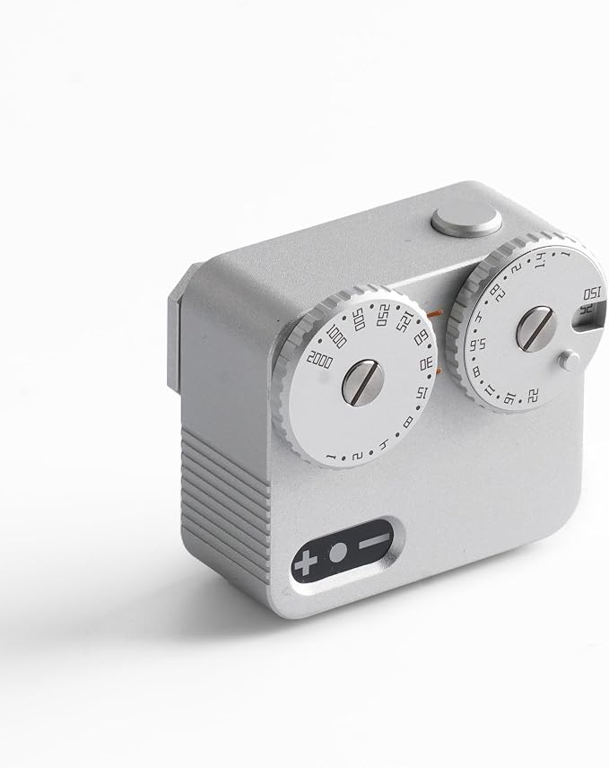 TTARTISAN Light Meter II Two Dial to Adjust ISO Compatible with Cold Shoe Mount for Speed ISO Photography (Silver)