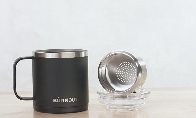 BURNOUT 2.0 Instant Drinkability Temperature Control Mug (14 oz Black)
