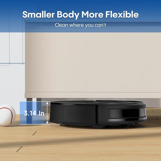 Robot Vacuum and Mop:5000Pa 3-in-1 Robotic Vacuum with Intelligent Navigation, Alexa & APP Control, Schedule Cleaning, Robotic Vacuum Cleaner Ideal for Pet Hair, Hard Floor, Carpet, Slim and Quiet