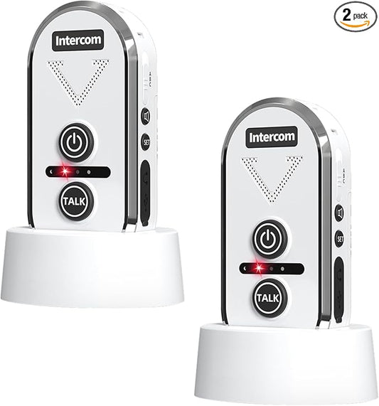 Intercoms Wireless for Home, 2 Way Intercom Communication 4900ft Long Range,Room to Room Intercom Wireless with 3 Volume Levels,20 Chimes Home Intercom System for Indoor Outdoor Use