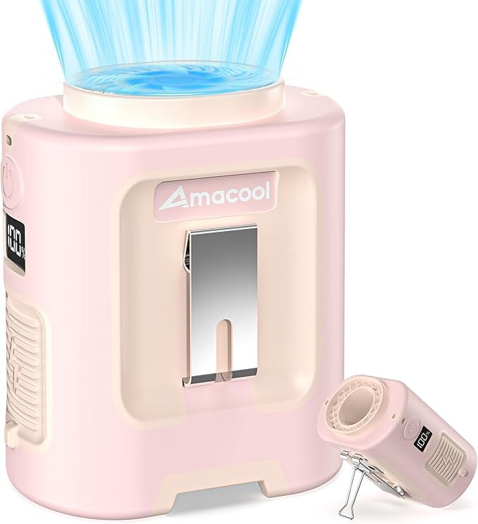 AMACOOL Mini Portable Waist Fan Clip on, Birthday Gifts for Mother Mom Her Girl, 13000RPM Rapid-Cooling Personal Neck Fans, Wearable Shirt Belt Fan for Women Men Outdoor Work Jobsite Travel Camping