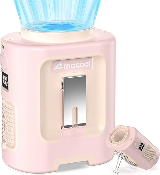 AMACOOL Mini Portable Waist Fan Clip on, Birthday Gifts for Mother Mom Her Girl, 13000RPM Rapid-Cooling Personal Neck Fans, Wearable Shirt Belt Fan for Women Men Outdoor Work Jobsite Travel Camping