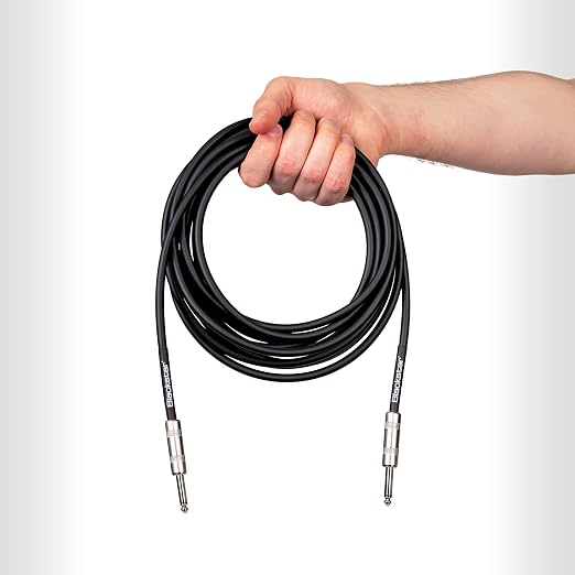 Blackstar 6m (20ft) Instrument Cable Straight ¼” Jack to Straight ¼” Jack for Bass/Electric Guitar/Electro-Acoustic/Keyboard/Amp (BSCABLESTD20FTSS)