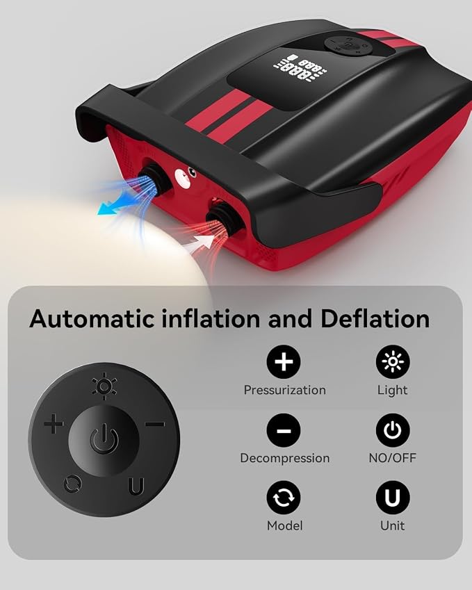 ZFOX Paddle Pump, 50PSI Portable Electric Pump - Dual Motor SUP Air Pump for Inflation and Deflation, Auto Shut Off, 12V DC Car Connector for Vertical Paddle Boards, Cars, Air Cushion