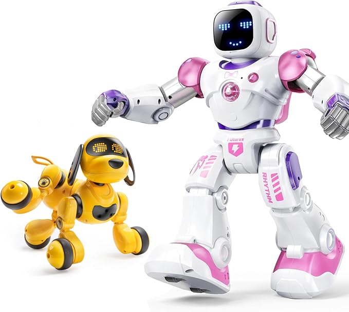 Ruko 18011 Yellow Smart Robot Dog and 1088 Pink Smart Robot Toys for Kids