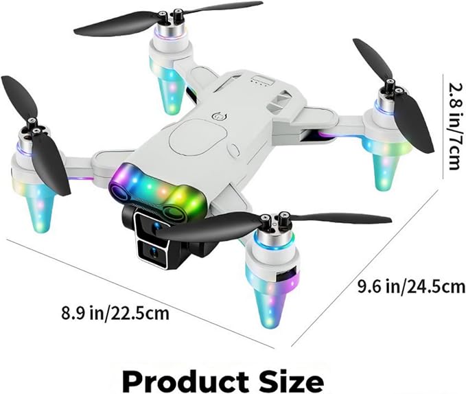 Drone for Kids 8–12 with Camera – Drone with Camera for Kids & Beginners, Mini Kids Drone with Fancy LED Lights, Dual Batteries, Indoor & Outdoor Toy Gift
