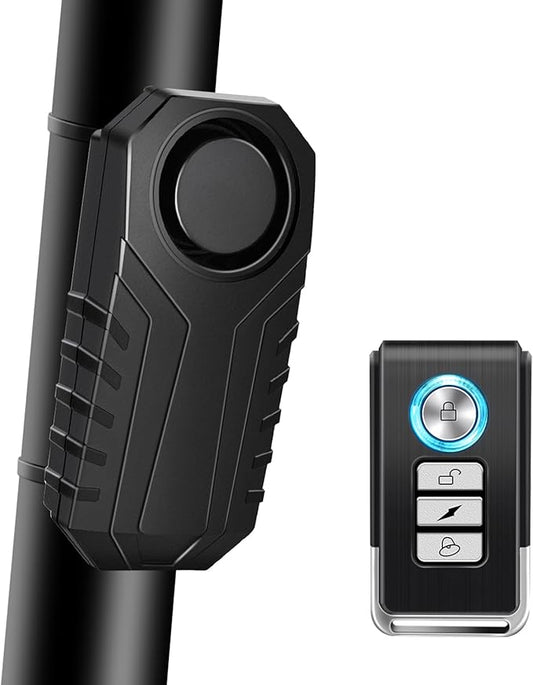 Bike Alarms,Bike Alarm Anti Theft, Bicycle Alarms with Remote,113dB Super Loud Bicycle Vibration Motion Sensor Siren Anti Theft Security System IP65 Waterproof