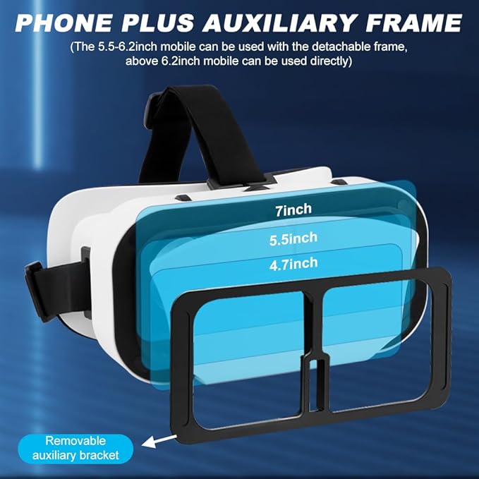 Virtual Reality Goggles, 3D VR Glasses Adjustable VR Headset with Wide Angle Lens for Movies Games, Anti-Blue Eyes Protected- Universal Virtual Reality Goggles Set for Beginners