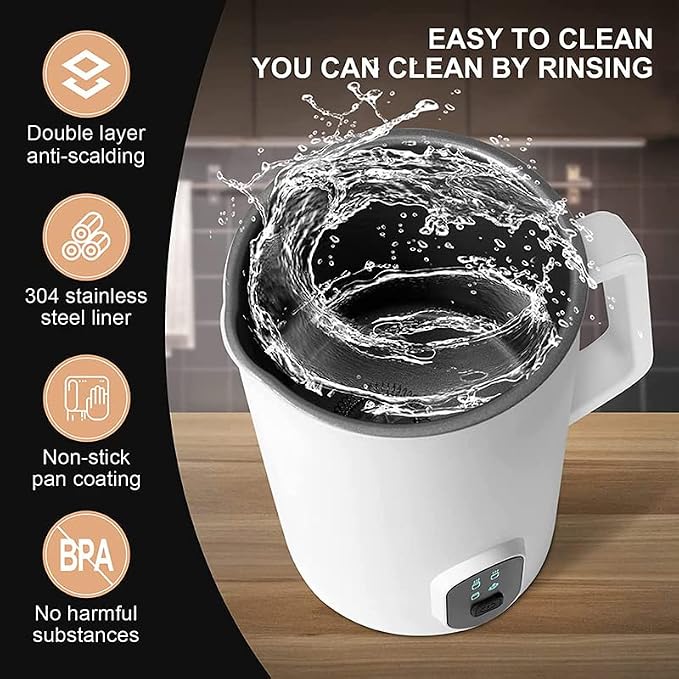 Milk frother, 4 in 1 milk frother with heating function, 580ml/19.6oz Automatic hot and cold coffee foamer, Latte, Cappuccino, Macchiato, Hot Chocolate, milk steamer with temprature control (1, Black)