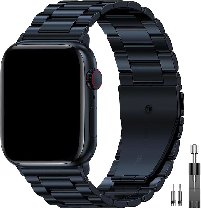 EPULY Compatible with Apple Watch Band 49mm 45mm 44mm 42mm 41mm 40mm 38mm, Business Stainless Steel Metal Watchband for iWatch Band Series 9, Ultra 2, SE, Ultra Series 8 7 6 5 4 3 2 1 Men & Women