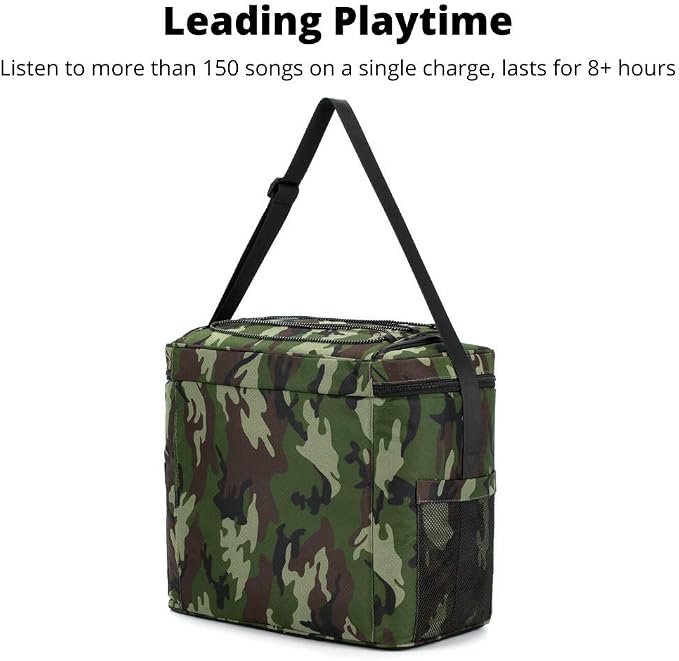 THE #1 Cooler with Speakers on Amazon. 20-Watt Bluetooth Speakers for Parties/Festivals/Boat/Beach. Rechargeable, Works with iPhone & Android (Camo)